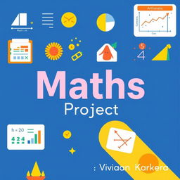 A simple yet creative 'Maths Project' presentation that features engaging visuals and playful illustrations of various math concepts
