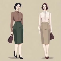 A digital art image of the highest quality, featuring a simple, modern, semi-formal, old money outfit for women