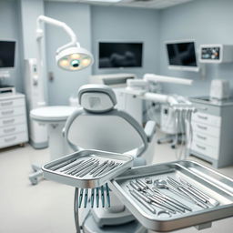 An informative and visually engaging image depicting dental transport equipment in a clinical setting