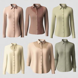 A high-quality digital art image showcasing a selection of old money tops and blouses for women