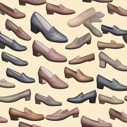 A high-quality digital art image showcasing a selection of old money shoes for women