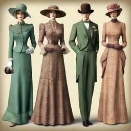 An image showcasing a collection of vintage outfits, reminiscent of old money elegance