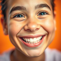 A vibrant and joyful image showcasing a close-up of a smiling face, radiating positivity and happiness