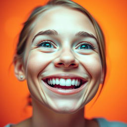 A vibrant and joyful image showcasing a close-up of a smiling face, radiating positivity and happiness