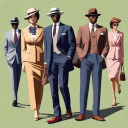 A high-quality digital art image that beautifully presents elegant and chic 'old money' outfits for both men and women