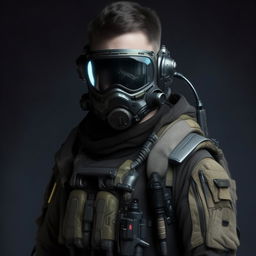 male in futuristic combat gear 