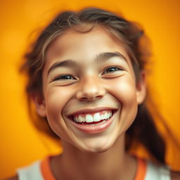 A vibrant and joyful image showcasing a close-up of a smiling face, radiating positivity and happiness
