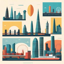 A high-quality vector illustration of the London skyline