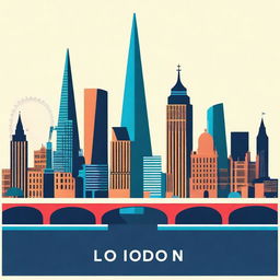 A high-quality vector illustration of the London skyline