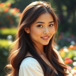 A beautiful young woman radiating charm and elegance