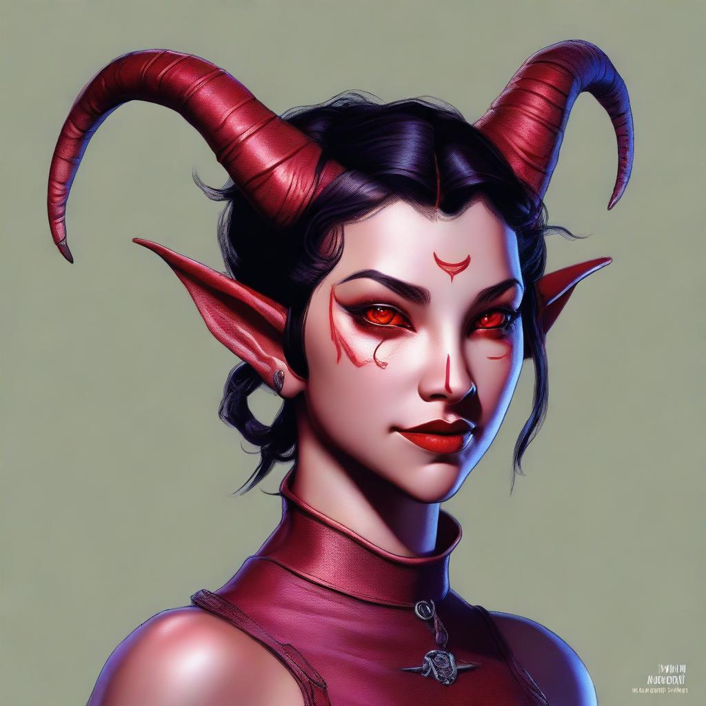 Ethereal Charm: Unique Non-Binary Tiefling Art