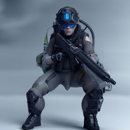 male in futuristic combat gear 