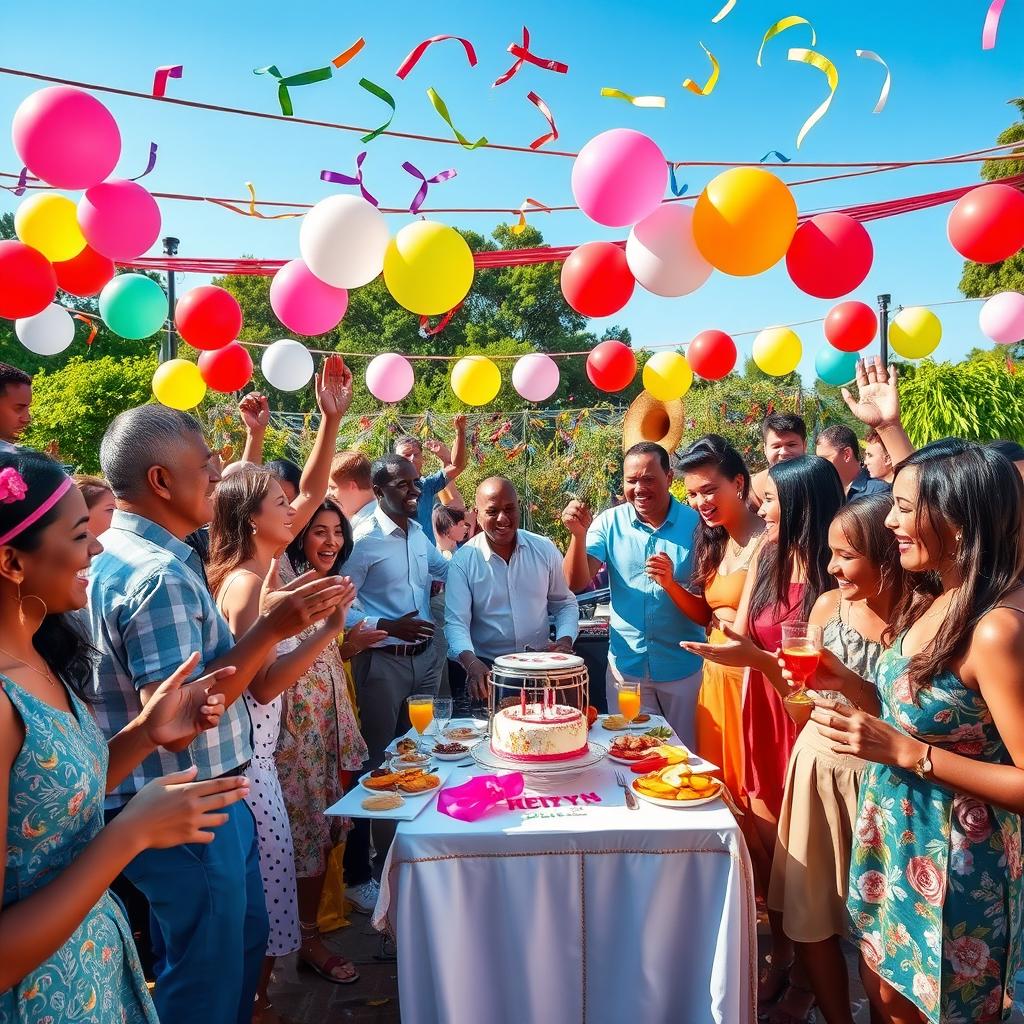 A vibrant celebration scene showcasing a festive atmosphere