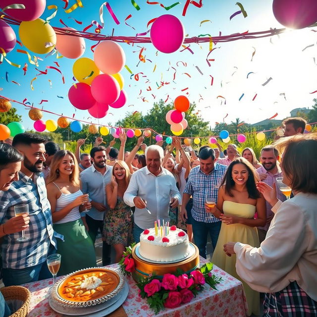 A vibrant celebration scene showcasing a festive atmosphere