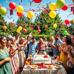 A vibrant celebration scene showcasing a festive atmosphere