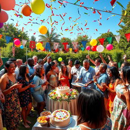 A vibrant celebration scene showcasing a festive atmosphere