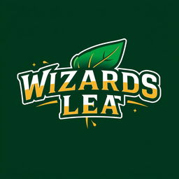 A stylish and modern text-based logo featuring the text 'WIZARDS LEAF', designed in a Quidditch team style