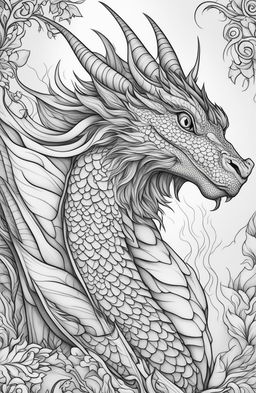 This is a high-quality pencil line art of a simple dragon