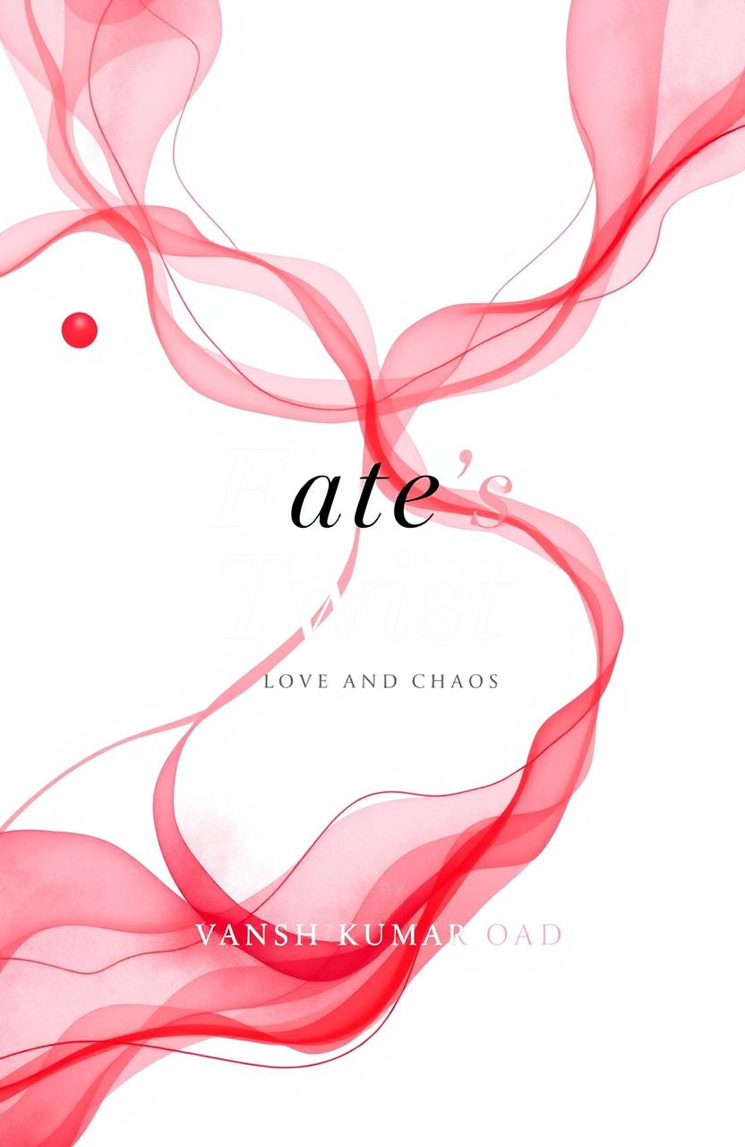 A minimalistic and artistic book cover design for a novel titled 'Fate's Twist: Love and Chaos' by vanshkumar oad
