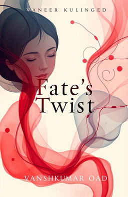 A minimalistic and artistic book cover design for a novel titled 'Fate's Twist: Love and Chaos' by vanshkumar oad