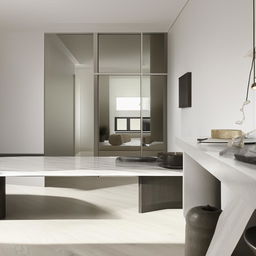 Modern contemporary interior design with clean lines and minimalistic decor