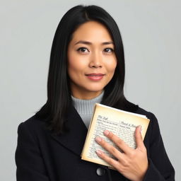 A 38-year-old woman with an eye-catching yet simple appearance
