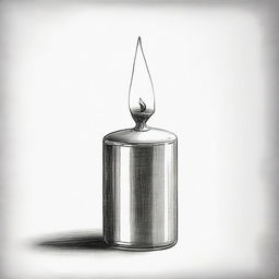 A high-definition pencil drawing depicting a different candle