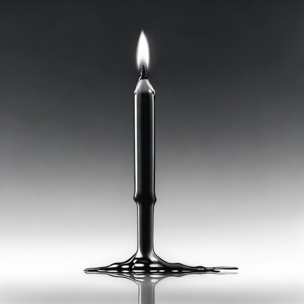 A high-definition pencil drawing illustrating a long candle with wax dripping down its side