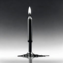 A high-definition pencil drawing illustrating a long candle with wax dripping down its side