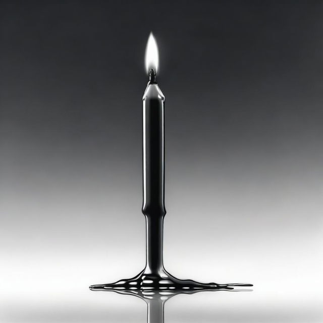 A high-definition pencil drawing illustrating a long candle with wax dripping down its side