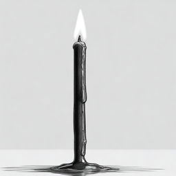 A high-definition pencil drawing illustrating a long candle with wax dripping down its side