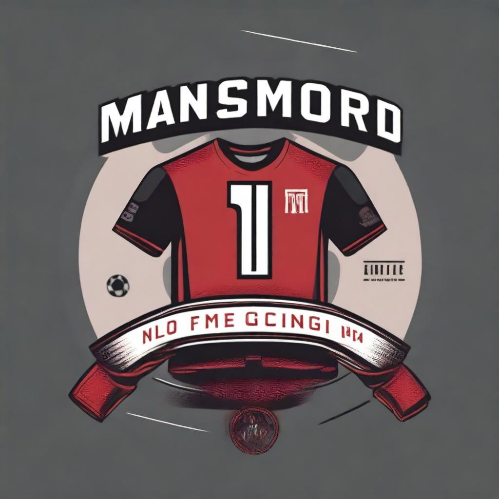 A high-quality image of a soccer-inspired t-shirt design