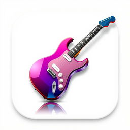 A sleek and modern game icon featuring a single electric guitar prominently displayed against a clean white background