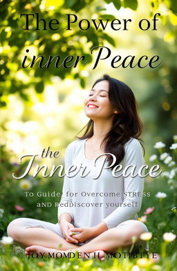 A serene and tranquil scene capturing the essence of inner peace, ideal for the cover of a guidebook aimed at young mothers