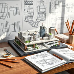 A beautifully designed graduation gift for architecture students, showcasing a premium architectural model kit, complete with intricate details like modern buildings and eco-friendly designs