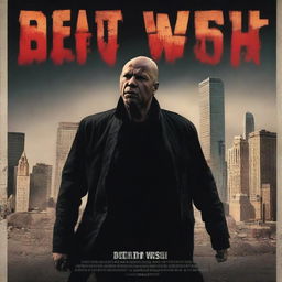 A high-resolution digital art image depicting a movie poster for 'Death Wish'