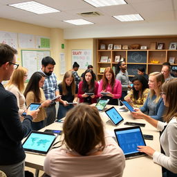 An engaging training session for teachers focused on the latest advancements in technology and biology