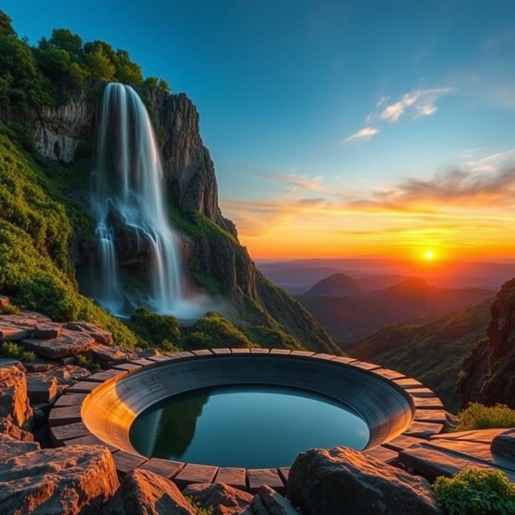 A stunning landscape showcasing conic sections found in nature