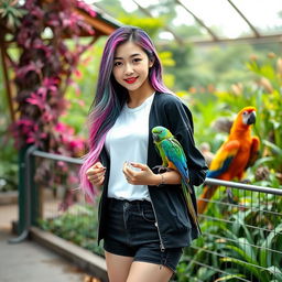 A beautiful Korean woman posing elegantly and attractively, with intimate charm, standing facing the camera with a soft smile