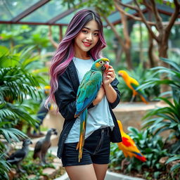A beautiful Korean woman posing elegantly and attractively, with intimate charm, standing facing the camera with a soft smile