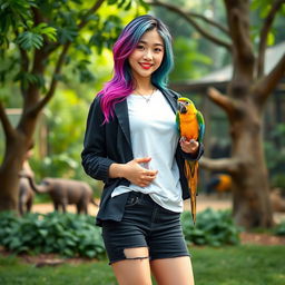 A beautiful Korean woman posing elegantly and attractively, with an intimate expression
