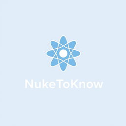 A simple and modern logo featuring an atom design prominently in the center