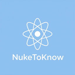 A simple and modern logo featuring an atom design prominently in the center