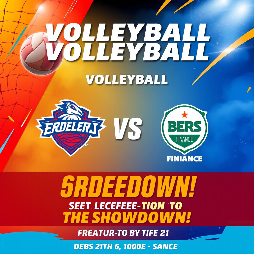 An announcement for an upcoming volleyball match featuring Erdenet Legend vs