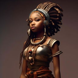 girl in futuristic casual Yoruba attire