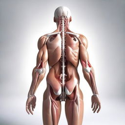 A high-quality digital art image showcasing a detailed, anatomically accurate human body