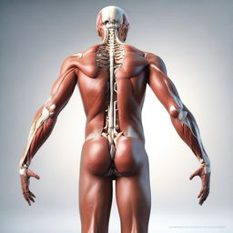 A high-quality digital art image showcasing a detailed, anatomically accurate human body