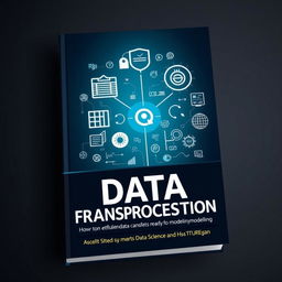 Cover book depicting the concept of data transformation, featuring visual symbols that illustrate the change from unstructured data to cleaned data ready for analysis or modeling