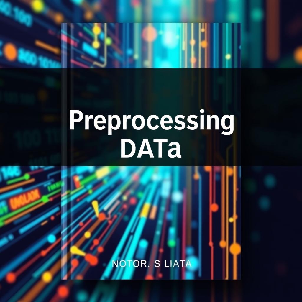 A visually appealing book cover design for a book titled 'Preprocessing Data'
