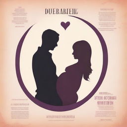 This is a heartwarming digital art image, designed in the style of a movie poster, announcing a pregnancy